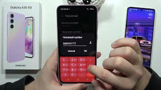 How to Set Up Voicemail Number on Samsung Galaxy A35 5G  Voicemail [upl. by Ilehs]