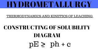 Hydrometallurgy  Thermodynamics and kinetics of Leaching  Construction of Stability Diagrams [upl. by Gitel]