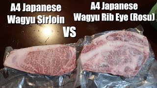 Comparing Japanese Wagyu Sirloin vs Japanese Wagyu Rib Eye Rosu [upl. by Warrick]