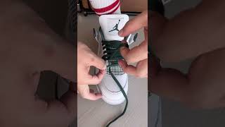 Stop lacing your Jordan 4 the normal way Try this reverse lace method [upl. by Harve404]