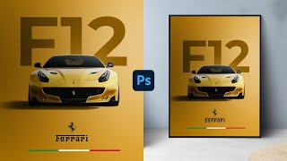 Car Poster Design Photoshop Tutorial  Sports Poster [upl. by Eyllom386]