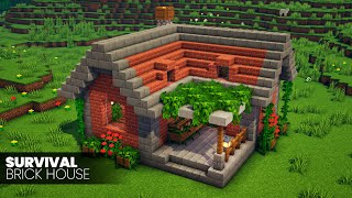 ⛏️ Minecraft Build Tutorial 🧱 Amazing Survival Brick House [upl. by Bigot]