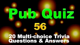 Pub Quiz 56  20 Trivia Questions and Answers [upl. by Rozalin]