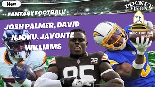 NFL Week 8 Crystal Ball Picks Josh Palmer David Njoku Javonte Williams [upl. by Carmela]