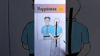 Happiness 😊 viralshorts shorts art ytshorts painting trending youtubeshorts sad sadlife [upl. by Eesak]