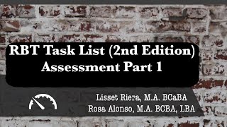 RBT Assessment Part 1 [upl. by Tirma]