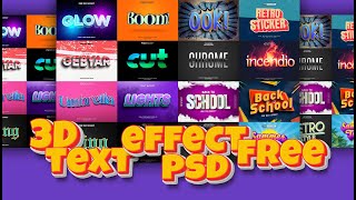 Cool Editable 3D Texts effects in Photoshop Psd Free  Latest Free Photoshop Text Styles amp Effects [upl. by Linden]