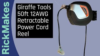 Giraffe Tools 50ft 12AWG Retractable Power Cord Reel [upl. by Endor]