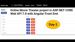 Online Movie Theater project in ASPNET CORE Web API 70 with Angular FrontEnd  Day1 [upl. by Ajani907]