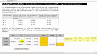 Divisionskalkulation  mehrstufig  Kostenrechnung  Kalkulationsverfahren [upl. by Morley336]