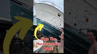 Sign The Hurricane Ian Boat on Fort Myers Beach Florida florida fortmyersbeach [upl. by Nirhtak]