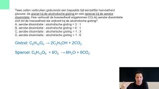 Oefenvragen Melkzuurgisting en alcoholgisting anaerobe dissimilatie vwo examen [upl. by Ardnekan885]