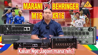 DUEL SENGIT DIGITAL RACKMOUNT MIXER MERK ITALY VS MERK JERMAN  REVIEW BEHRINGER XR16 amp MARANI M16 [upl. by Helenka]