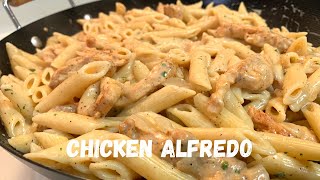 Lazy Creamy Chicken Alfredo Pasta Recipe  Alfredo From A Jar [upl. by Branham485]