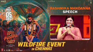 Rashmika Mandanna Speech at Pushpa 2 The Rule Wild Fire Event  Allu Arjun  Sukumar  DSP [upl. by Sherry626]