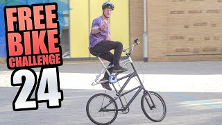 THE FREE BIKE CHALLENGE  PART 24  EXTRA TALL BIKE SENDING [upl. by Atsyrk503]