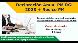 Declaración Anual 2023 Personas Morales RGL  RESICO [upl. by Gertruda]