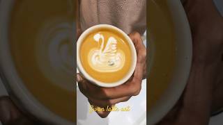 Espresso and steam milk mixing  swan latte art tutorial coffee pattern beginners barista cafe [upl. by Mag998]