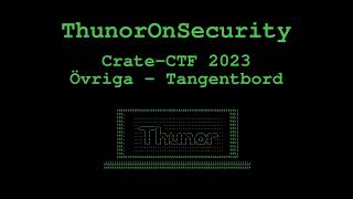 Tangentbord Challenge from CrateCTF 2023 General CTF Skills [upl. by Ecirtaeb]