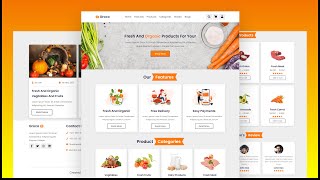 Create A Responsive Grocery Store Website Design Using HTML  CSS  JavaScript  Step By Step [upl. by Ashly]