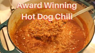 Award Winning Hot Dog Chili Recipe [upl. by Kiernan]