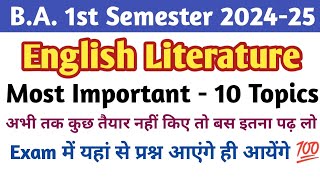 New Batch 202425 B A 1st semester english literature solved model paper  english literature [upl. by Esmerolda]