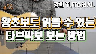 누구나 읽을 수 있다 TAB통기타 타브악보보는 방법일렉기타도 같음 [upl. by Persse]