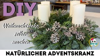 DIY  NATÜRLICHER ADVENTSKRANZ  Adventskranz 2024 selber machen [upl. by Acsirp]