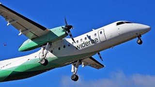 Widerøe Dash8 300  Arrival startup and Departure  Stord airport may 2020 [upl. by Midis]