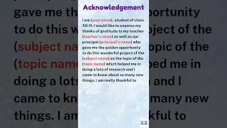 How to write acknowledgement for school project  Acknowledgement shorts aspirationarts [upl. by Verdie290]