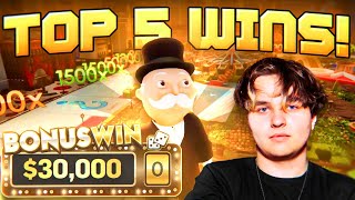 MY TOP 5 MONOPOLY LIVE WINS OVER 30000 [upl. by Jemmy]