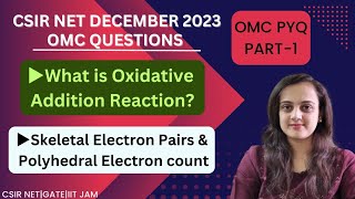 organometallic chemistryprevious year questionsoxidative Addition ReactionSkeletal Electron Pair [upl. by Vezza]