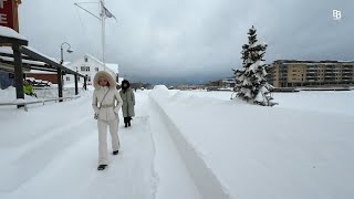 Winter walking tour in Tønsberg Norway heavy snowfall ☃️ [upl. by Mannuela783]