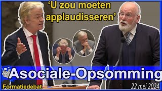 Frans Timmermans amp Geert Wilders in debat over AsociaaI Hoofdlijnenakkoord  Formatie Tweede Kamer [upl. by Ahsiekim]