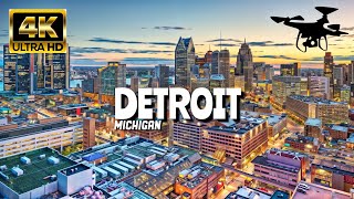 Detroit Michigan In 4K By Drone  Amazing View Of Detroit Michigan [upl. by Raycher]