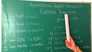 APRENDAMOS INGLES  LECCION 19 FRACCIONES fractions [upl. by Ahselyt]