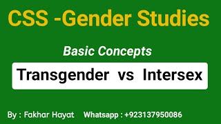 Transgender vs Intersexual [upl. by Noyad]