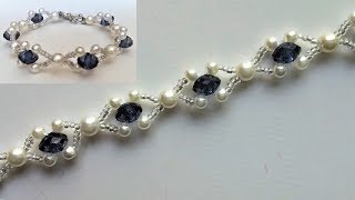 Beaded wedding jewelry pattern How to make an elegant bracelet necklace [upl. by Saideman155]