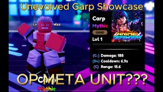 OP META UNIT Level 1 Unevolved Garp Showcase Roblox Anime Defenders [upl. by Leno144]