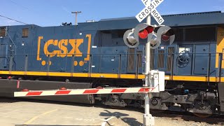 BNSF 8150 Manifest Northbound With CSX And GP60M Sacramento Northern Bike Trail Railroad Crossing [upl. by Rratsal517]