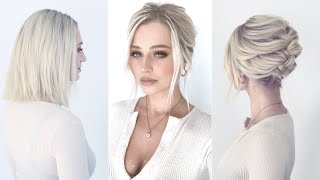 Simple Updo For Short Hair 2023 [upl. by Boarer]