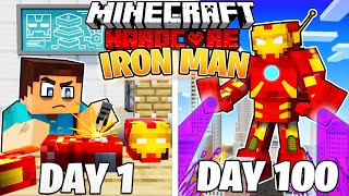 I Survived 100 DAYS as IRON MAN in HARDCORE Minecraft [upl. by Zaraf22]