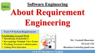 SE 14  Requirement Engineering  Establishing Ground Work  Users VS System Requirements [upl. by Lliw363]