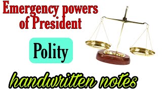 Emergency powers of President  lec32  Indian Polity  An aspirant [upl. by Phia798]