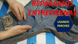 Reparar entrepierna de pantalón de jean mezclilla usando parches [upl. by Nare]