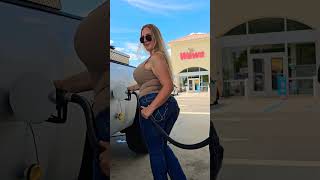 gassing up my old Chevy for the weekend and seeing what trouble I can get into girlswithtrucks [upl. by Miehar]