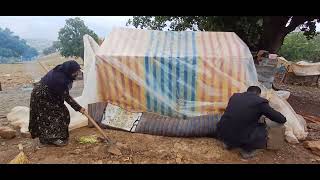 Heavy rain and cooking local food in grandmothers farm [upl. by Mlehliw]