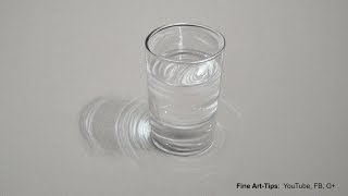 How to Draw a Glass of Water  Hyperrealistic Drawing  Tutorial [upl. by Hiett]