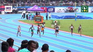 Basant Hemida wins womens 100m heat 4 2018 African Athletics Championships Asaba [upl. by Hiroshi]