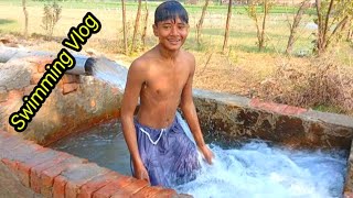 Swimming in Village Tubewell Full Fun  Vlog Adventures Whatsapp 03456274018 [upl. by Jennee]